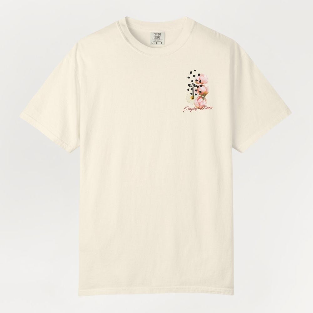 This Mama Wins Battles on Her Knees Heavyweight Tee