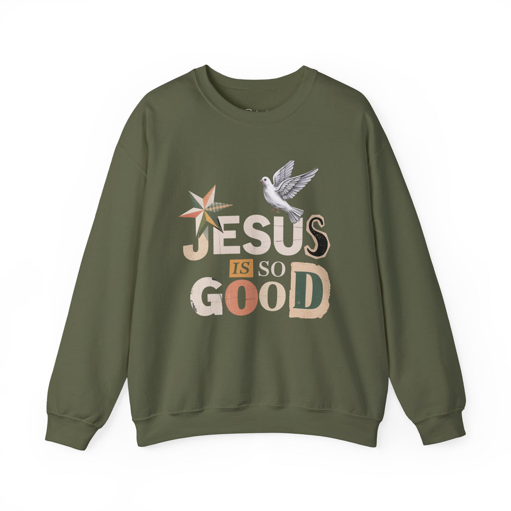 Christian Graphic sweatshirt with bold front graphic and dove detail. Faith based crewneck designed for everyday wear.