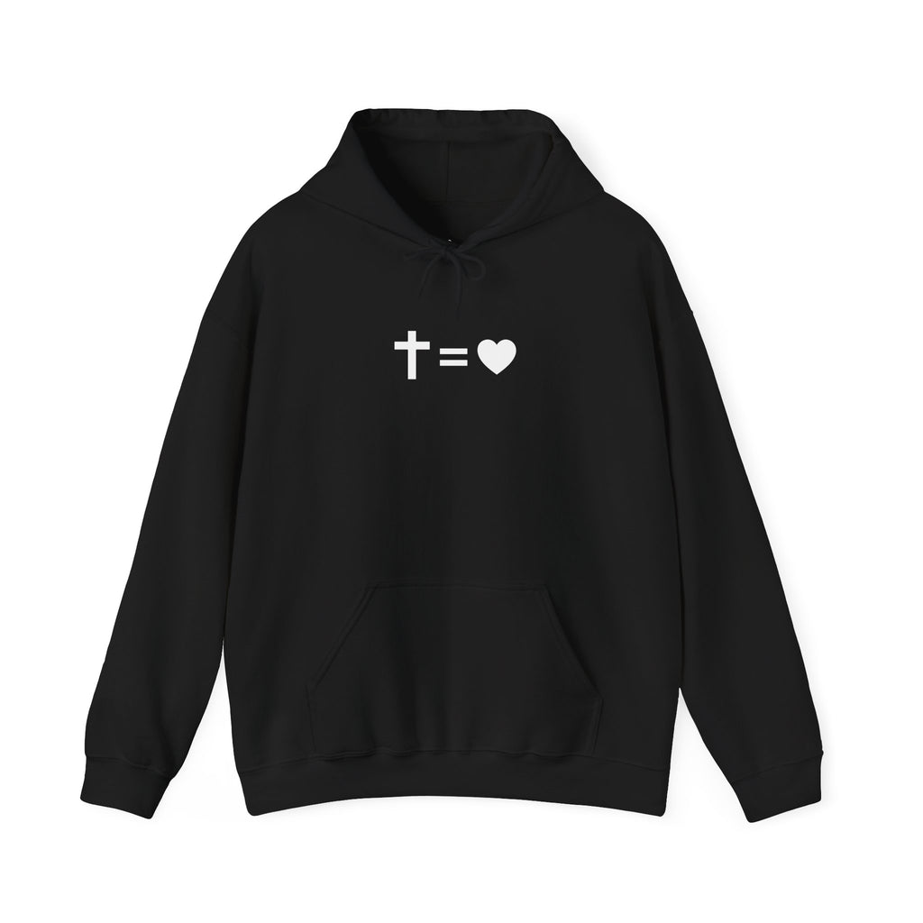 Black hoodie with 'EL GV' text on a white background