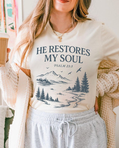 He Restores My Soul - Softstyle Tee