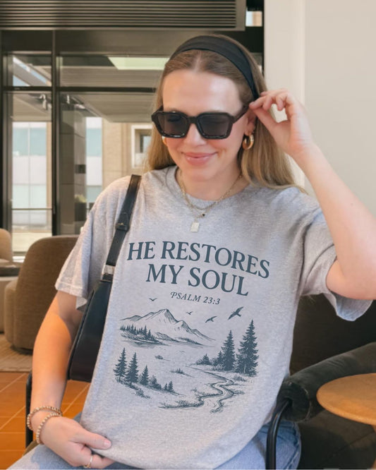 He Restores My Soul - Softstyle Tee