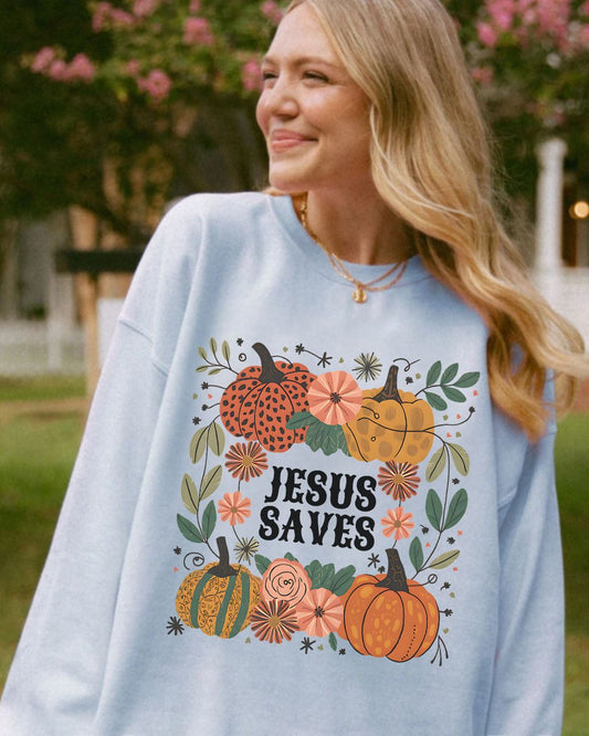 Jesus Saves Pumpkin Sweatshirt
