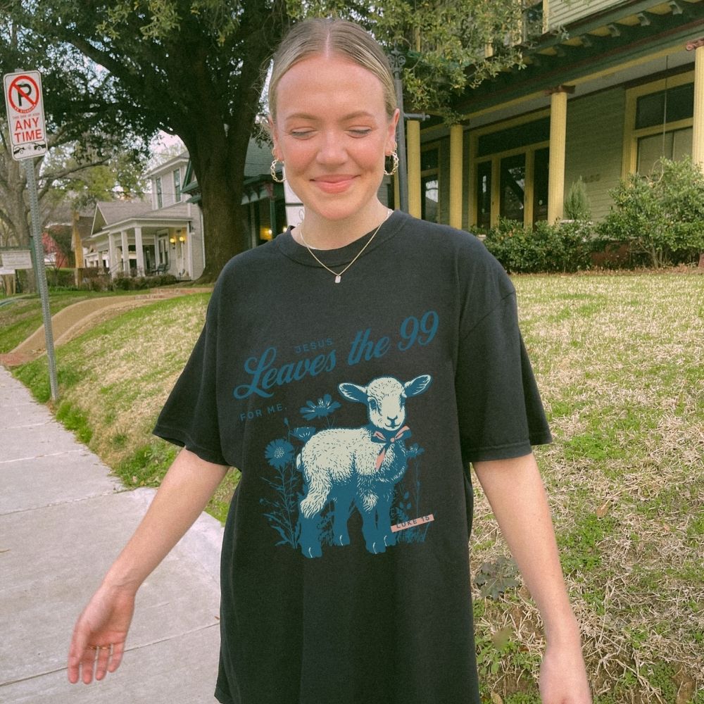 Leaves the 99 Christian t shirt with lamb design