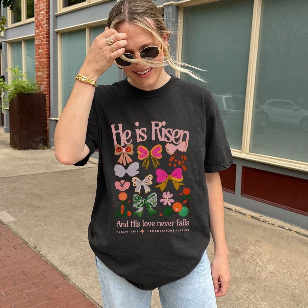 He Is Risen Bows Unisex Tee