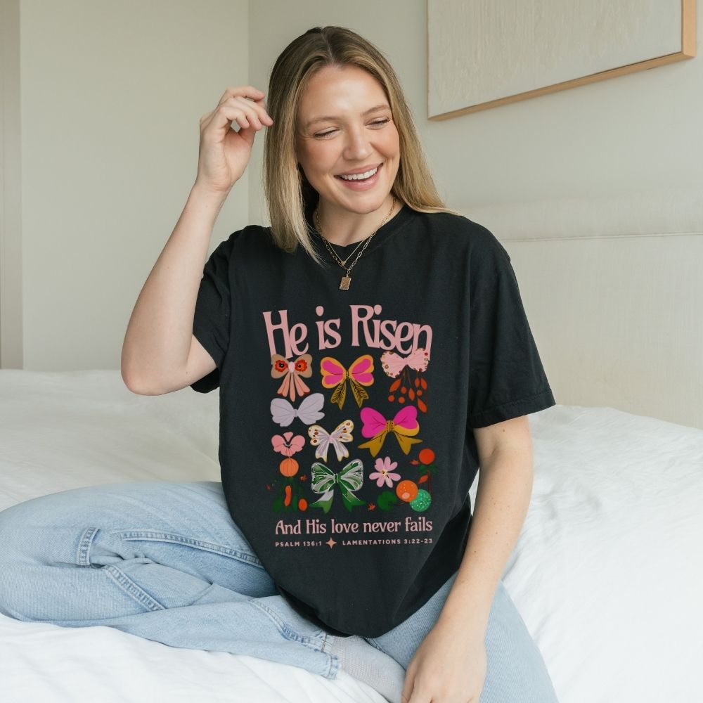 He Is Risen Bows Unisex Tee