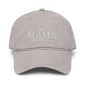 Front view of Christian mum cap reading “Just a Mama Who Loves Jesus.”